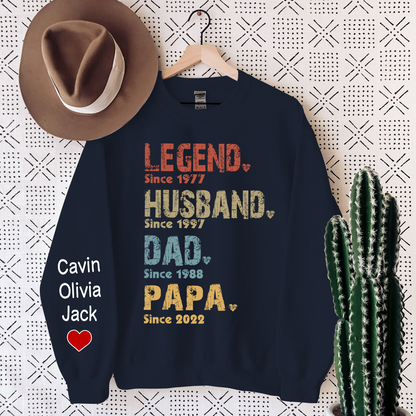 Personalized Legend Husband Dad Papa, Gift For Grandpa Sweatshirt