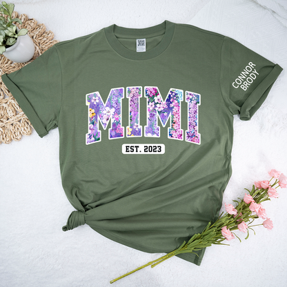 Mimi Floral 3 Shirt, Custom Mimi And Kids, Mother's Day Gift TH