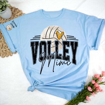 Custom Volleyball Mimi Shirt, Personalized with Kids Names, Volleyball Fan T Shirt