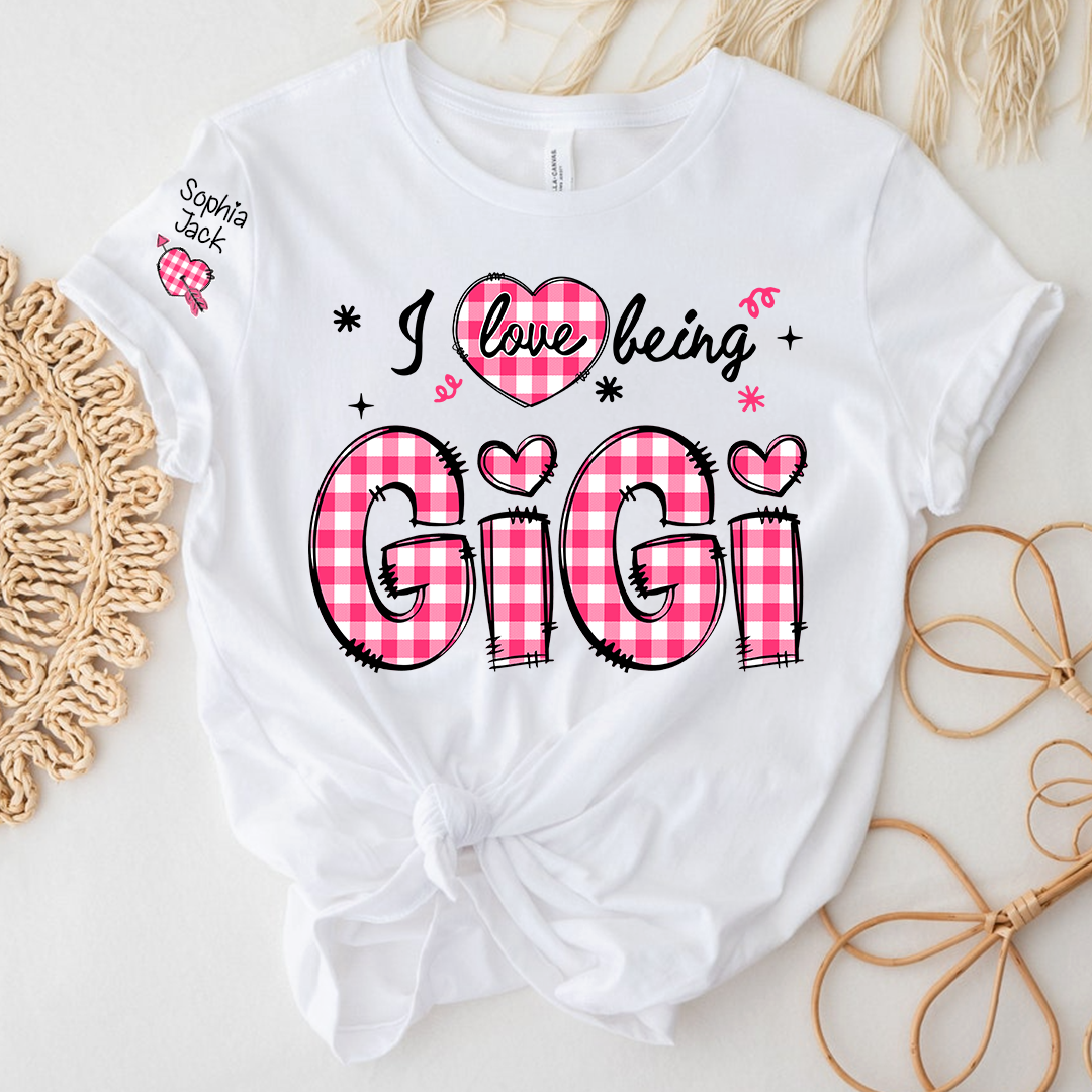 I Love Being Gigi Design T-shirt, For Gift Grandma And Kids