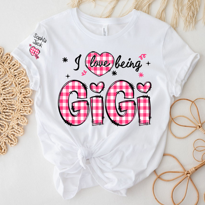 I Love Being Gigi Design T-shirt, For Gift Grandma And Kids