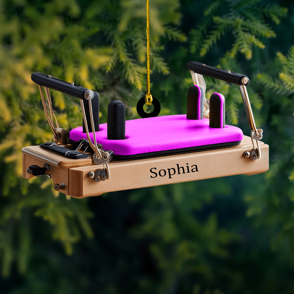 Personalized Pilates Reformer Ornament 2025 – Custom Name Christmas Ornament, Gift for Pilates Instructors & Fitness Lovers Ornament
