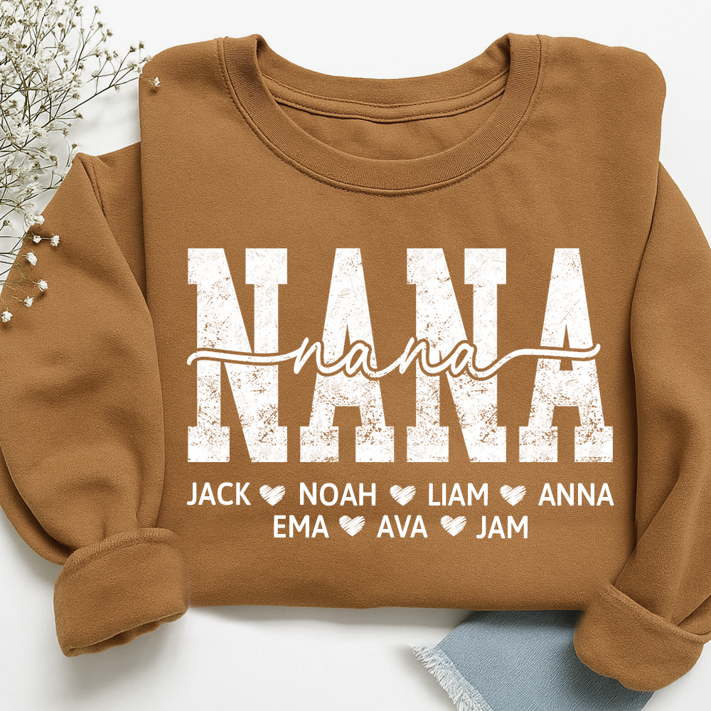 Personalized Nana 2025 Sweatshirt, Custom Gift For Grandma And Kids