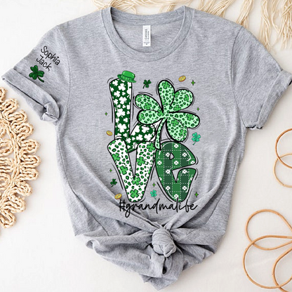 Love Grandma Life St. Patrick's Day t-shirt, I Love Being Called Nana family style spring t-shirt