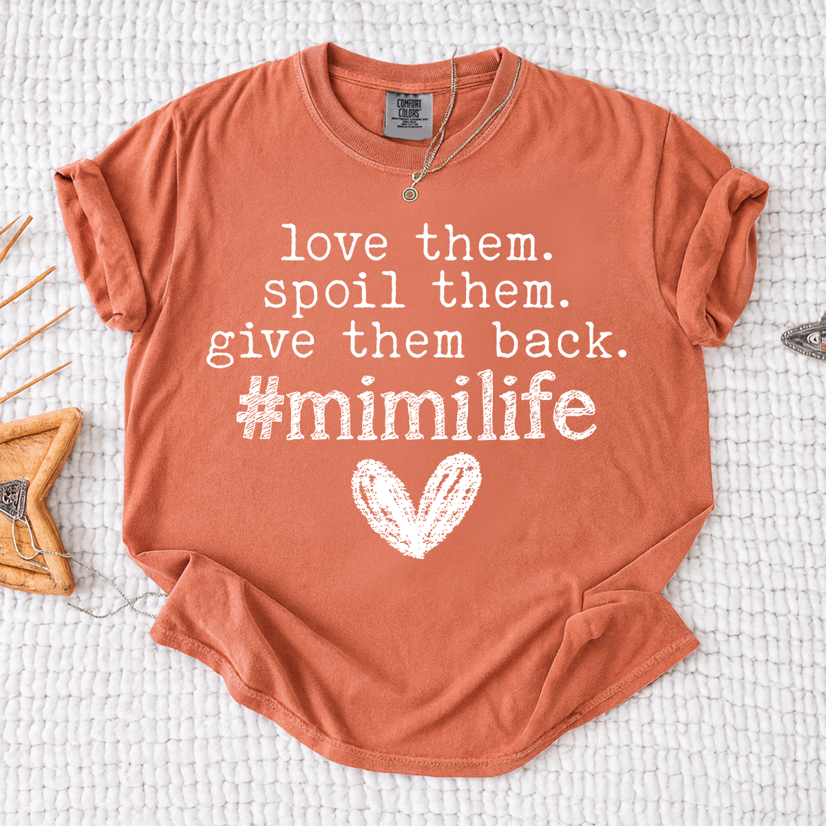 Comfort Colors Mimi Life T Shirt Funny Grandma Shirt Love Them Spoil Them Give Them Back, Gift for Mimi Nana Grandma Mothers Day