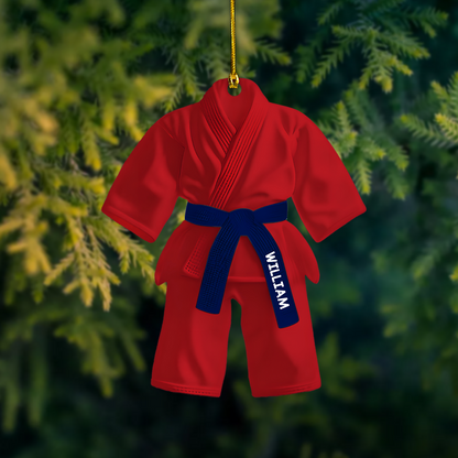 Personalized Karate Uniform Ornament 2025 – Custom Name Martial Arts Gi Christmas Ornament, Gift for Karate Lovers Ornament