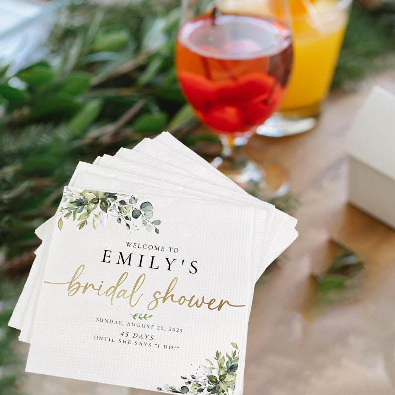 Custom Bridal Shower Napkins Bridal Shower Gift Cocktail Bridal Shower Decor Wedding Party Bridal Shower Decorations Monogram Engagement