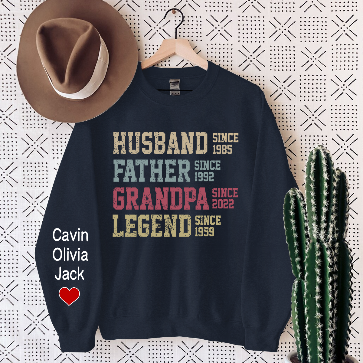 Personalized Dad Grandpa, Husband Father Grandpa Legend Sweatshirt