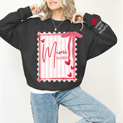 Custom Mimi Pullover, 6 7 Back Print with Grandkids’ Names