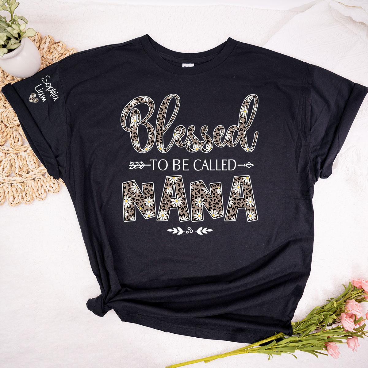 Blessed to Be Called Nana Shirt, Leopard Floral Nana T-Shirt, Cute Grandma Gift for Women