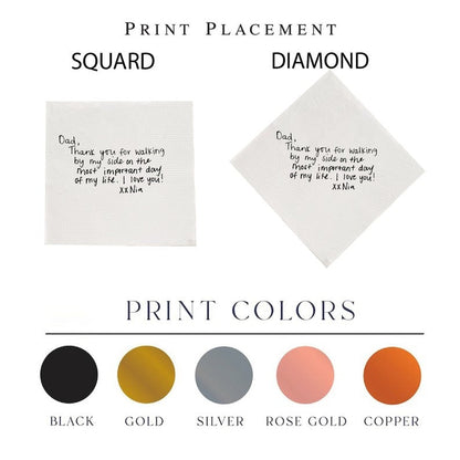 Personalized Handwritten Note Paper Napkins, Custom Your Handwriting Napkins Printed Wedding Cocktail Napkins Custom Love Note Paper Napkins