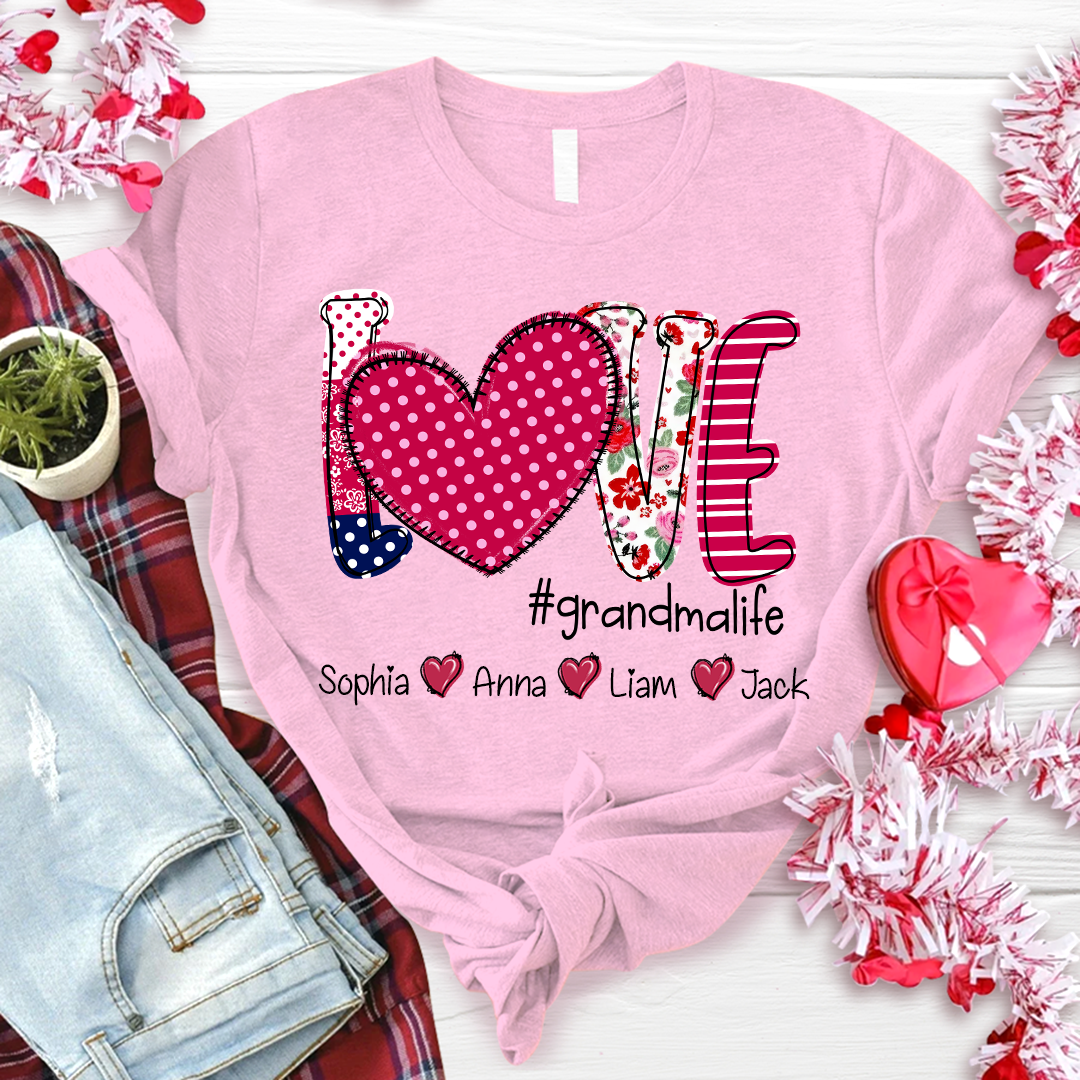 Valentine's Heart Day Custom Grandma And Kids LTP01