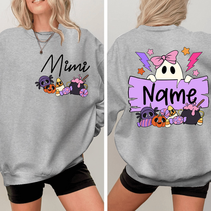 Personalized Halloween Mimi Sweatshirt, Custom Nickname For Grandma And Kids