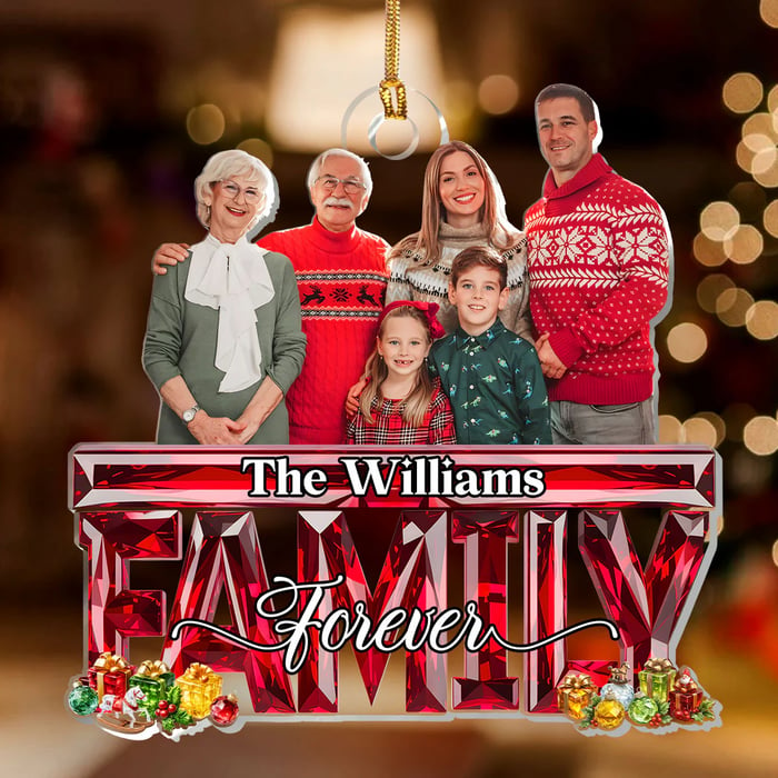 Personalized Family Forever Ornament 2025 – Custom Photo Christmas Ornament, Unique Holiday Gift for Families & Loved Ones