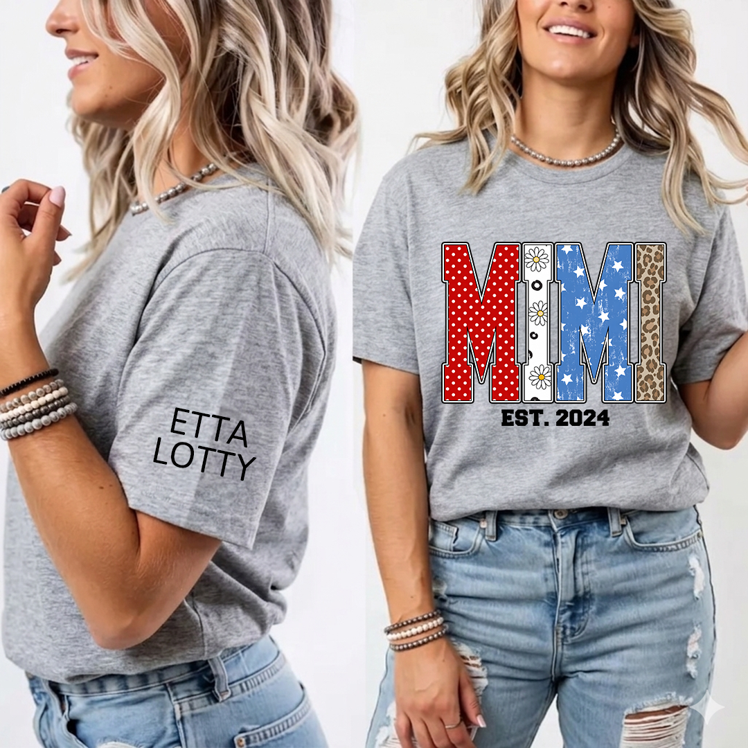 4th of July Gigi USA Flag Trendy Memorial Day Labor Day Daisy Gigi and Grandkids T-shirt