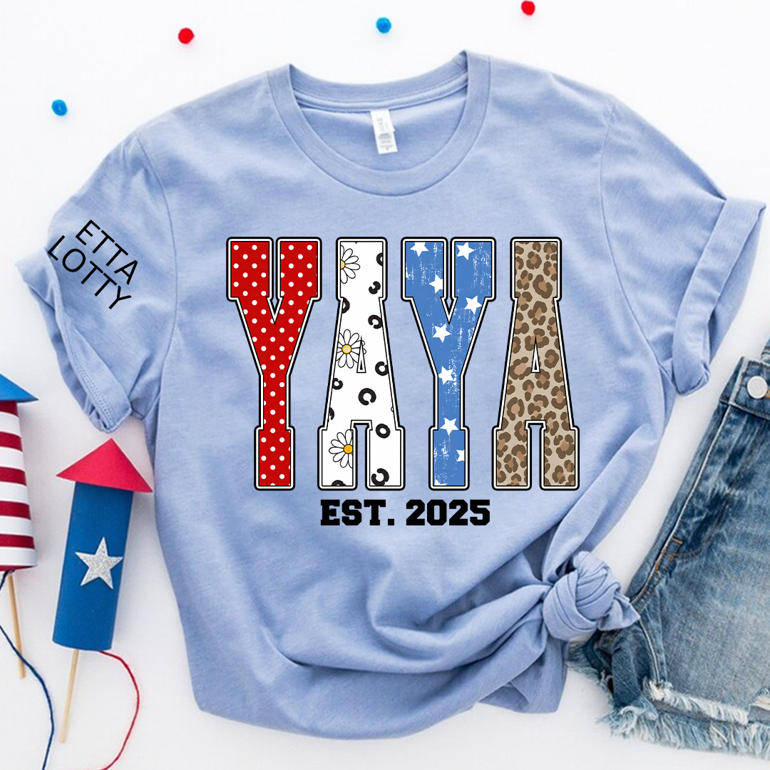 4th of July Gigi USA Flag Trendy Memorial Day Labor Day Daisy Gigi and Grandkids T-shirt