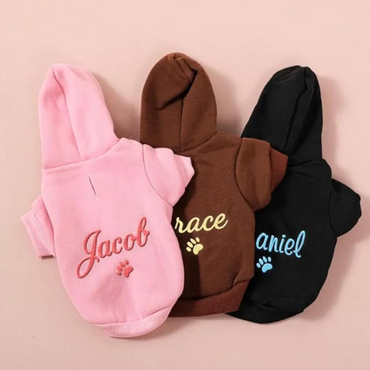 Custom Embroidered Dog Hoodie, Embroidery Dog Sweaters for Small Dogs, Add Your Own Text, Pet Clothes, Pet Mom Lovers Gifts