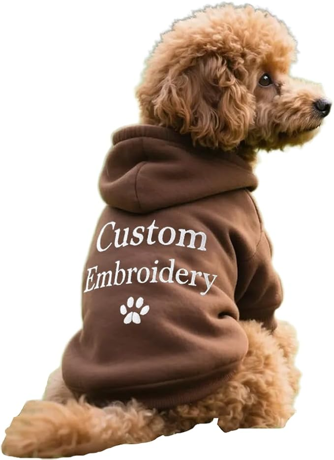 Custom Embroidered Dog Hoodie, Embroidery Dog Sweaters for Small Dogs, Add Your Own Text, Pet Clothes, Pet Mom Lovers Gifts