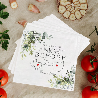 Personalized The Night Before Rehearsal Dinner Napkins Wedding Napkinds