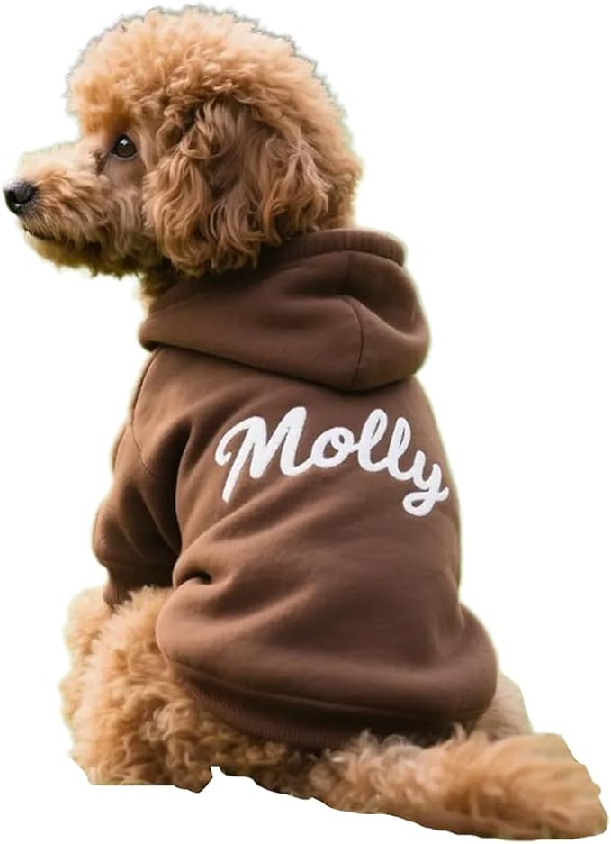 Custom Name Embroidered Dog Hoodie, Embroidery Dog Sweaters for Small Dogs, Pet Clothes, Pet Mom Lovers Gifts