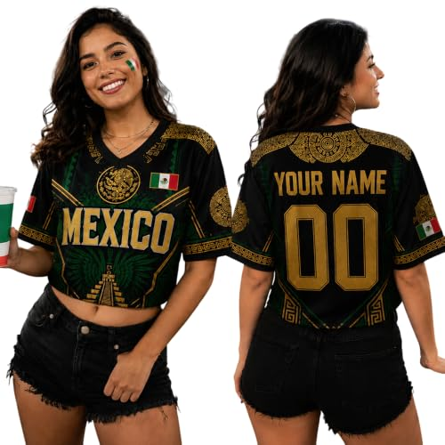 Personalized Soccer Crop Top Jersey 2026, Custom Team Jersey Women Fan Apparel National Flag Pride, Football Gifts