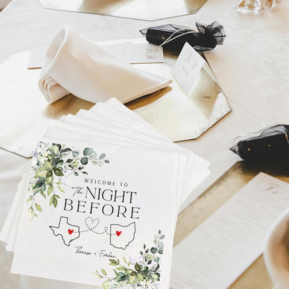 Personalized The Night Before Rehearsal Dinner Napkins Wedding Napkinds