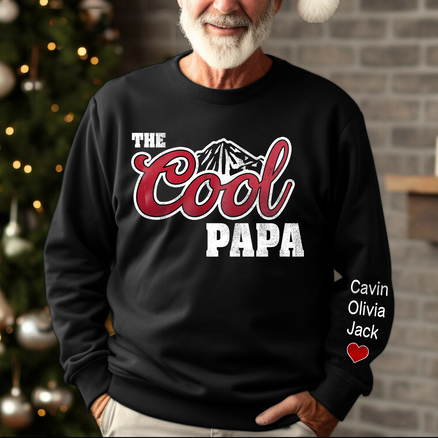 The Cool Papa, Custom Papa And Grandkids, Papa Gift Sweatshirt