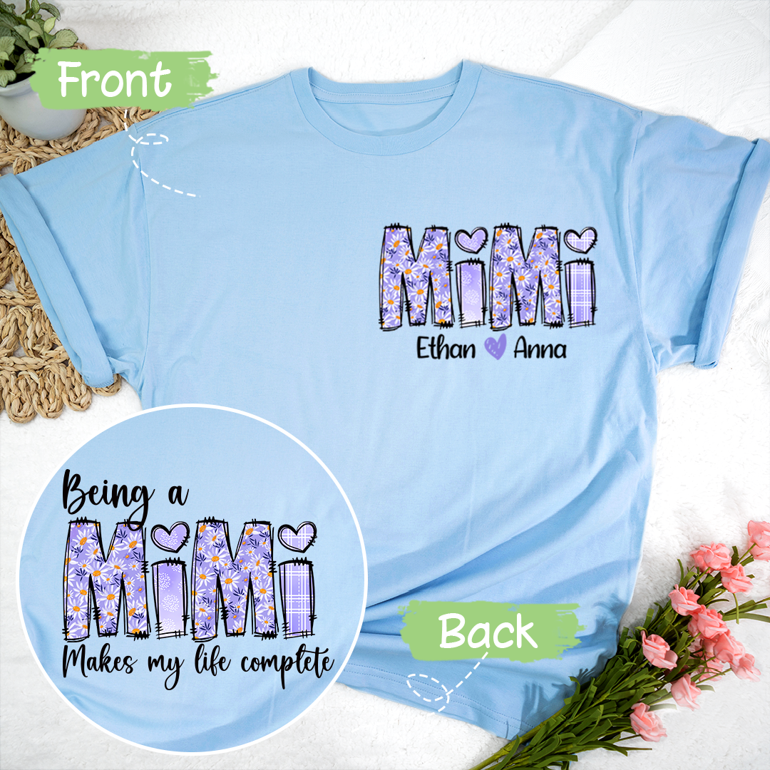 Custom Mimi Daisy Flower With Kids TH T-Shirt