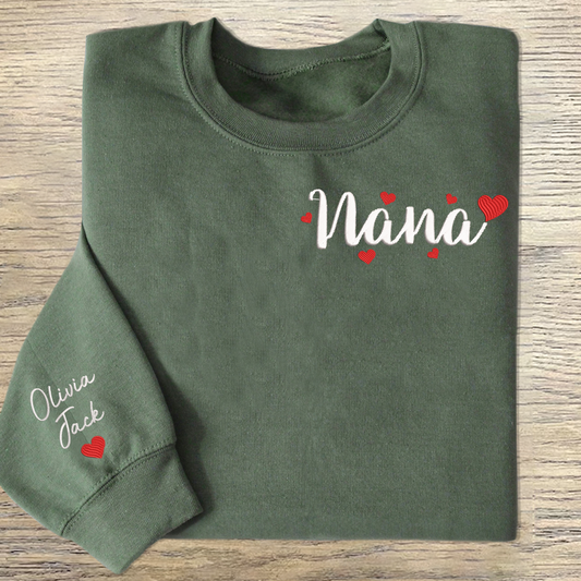 Custom Embroidered Nana Valentine Trend Sweatshirt