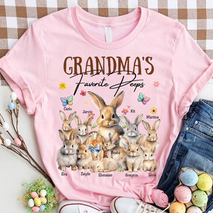 Comfort Colors Grandma's Easter Bunny - Personalized Pure Cotton Tee - A Special Gift for Grandma's Favorite
