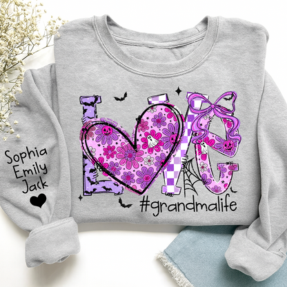 Naughty Halloween Flowers, Personalized Grandma Love Life Pumpkin and Kids