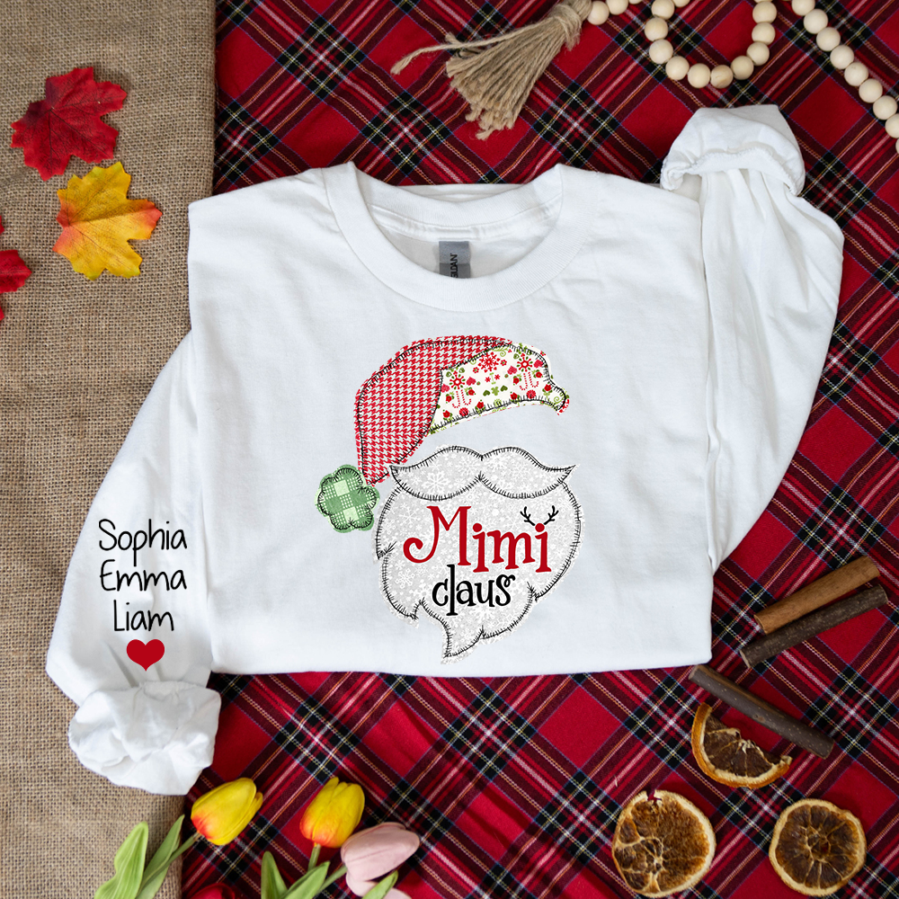 Custom Mimi Claus Christmas With Grandkids Longsleeve