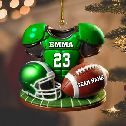 Custom Football Jersey Ornament, Personalized Sports Christmas Decoration With Name, Number & Team Ornament