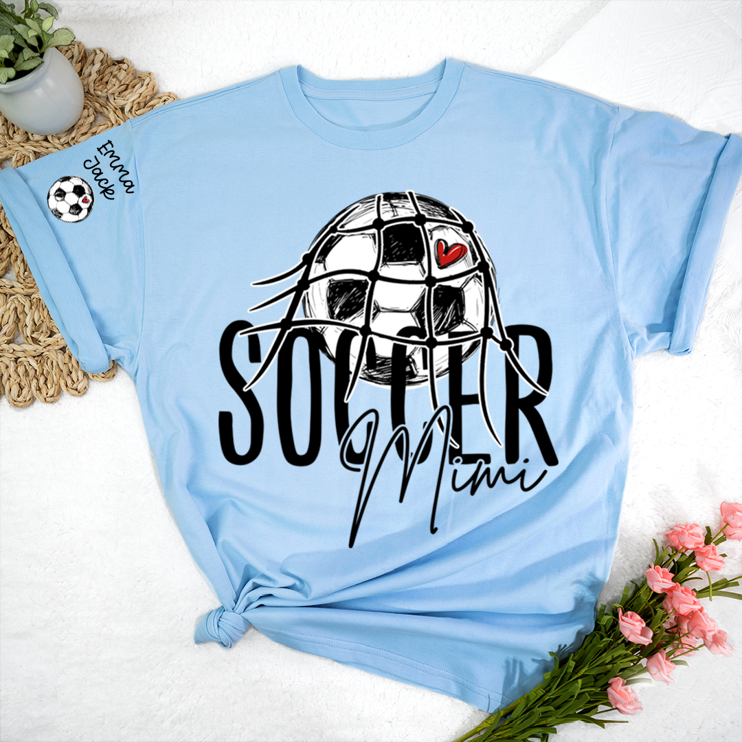 Personalized Soccer Mimi Shirt, Soccer Ball Family Names Tee