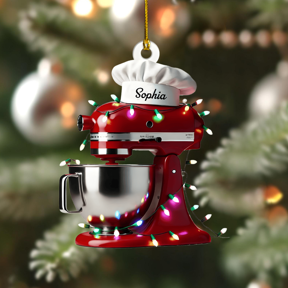 Personalized Mixer Ornament 2025 – Custom Name KitchenAid Mixer Christmas Ornament, Gift for Bakers & Chefs Ornament