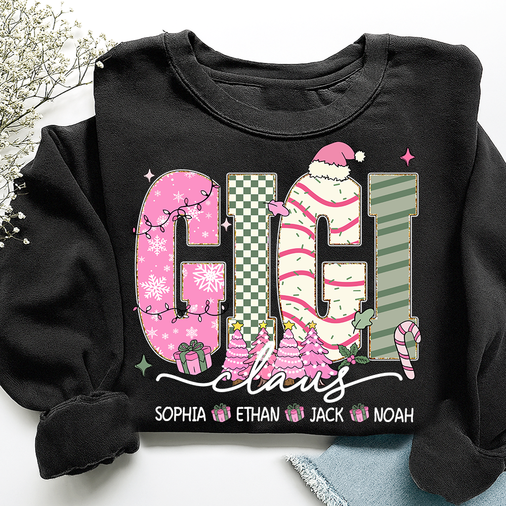 Christmas Mimi Sweatshirt, Custom Family Name Shirt for Grandma