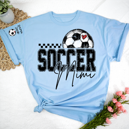 Soccer Mimi Shirt Personalized with Grandkids Names, Soccer Ball Graphic Family T Shirt