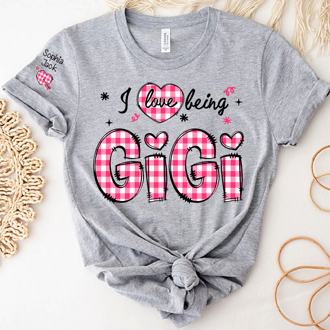 I Love Being Gigi Design T-shirt, For Gift Grandma And Kids