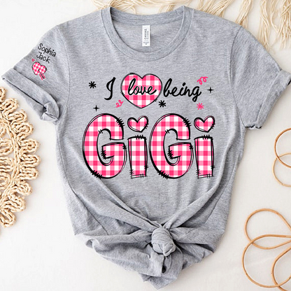 I Love Being Gigi Design T-shirt, For Gift Grandma And Kids