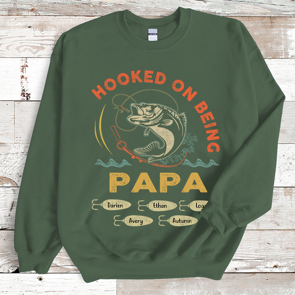 Hooked On Being Grandpa Sweatshirt