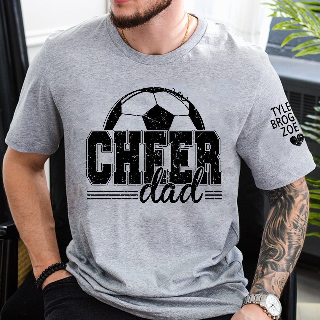 Dad's Cheer T-shirt, personalized Cheering Shirt With Kids' Names, A Meaningful Gift For Your Loved Ones