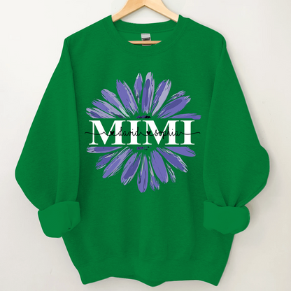 Mimi Purple Daisy Flower With Grandkids Sweatshirt