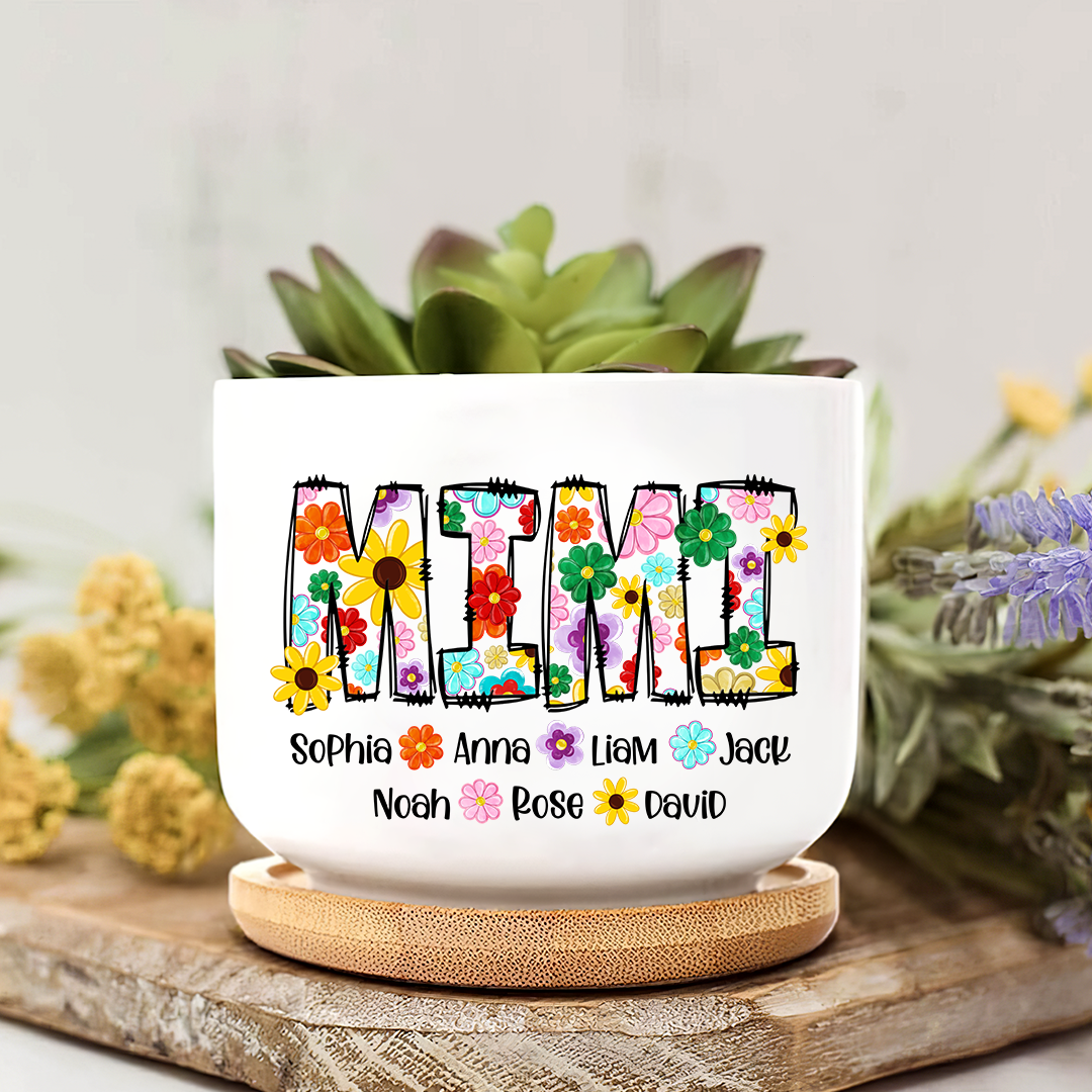 Colorful Flower Gradma Plant Pot