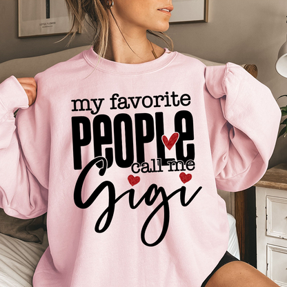 Personalized My Facvorite People Call me Gigi Sweatshirt, Custom Gifts With Grandma and Grandchild Names