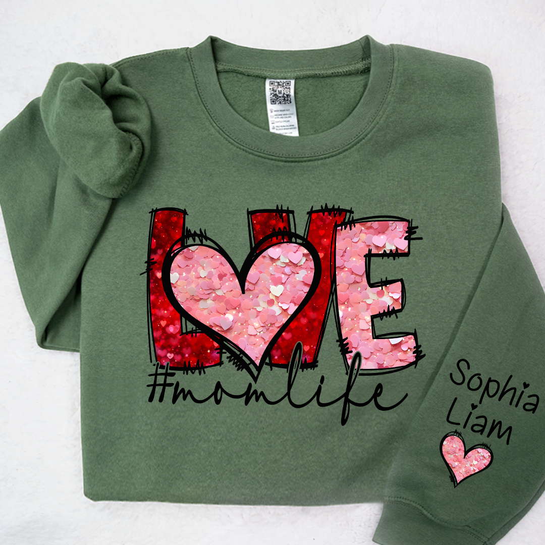 Valentine Watercolor Heart Gift For Grandma And Kids LTP01  Sweatshirt