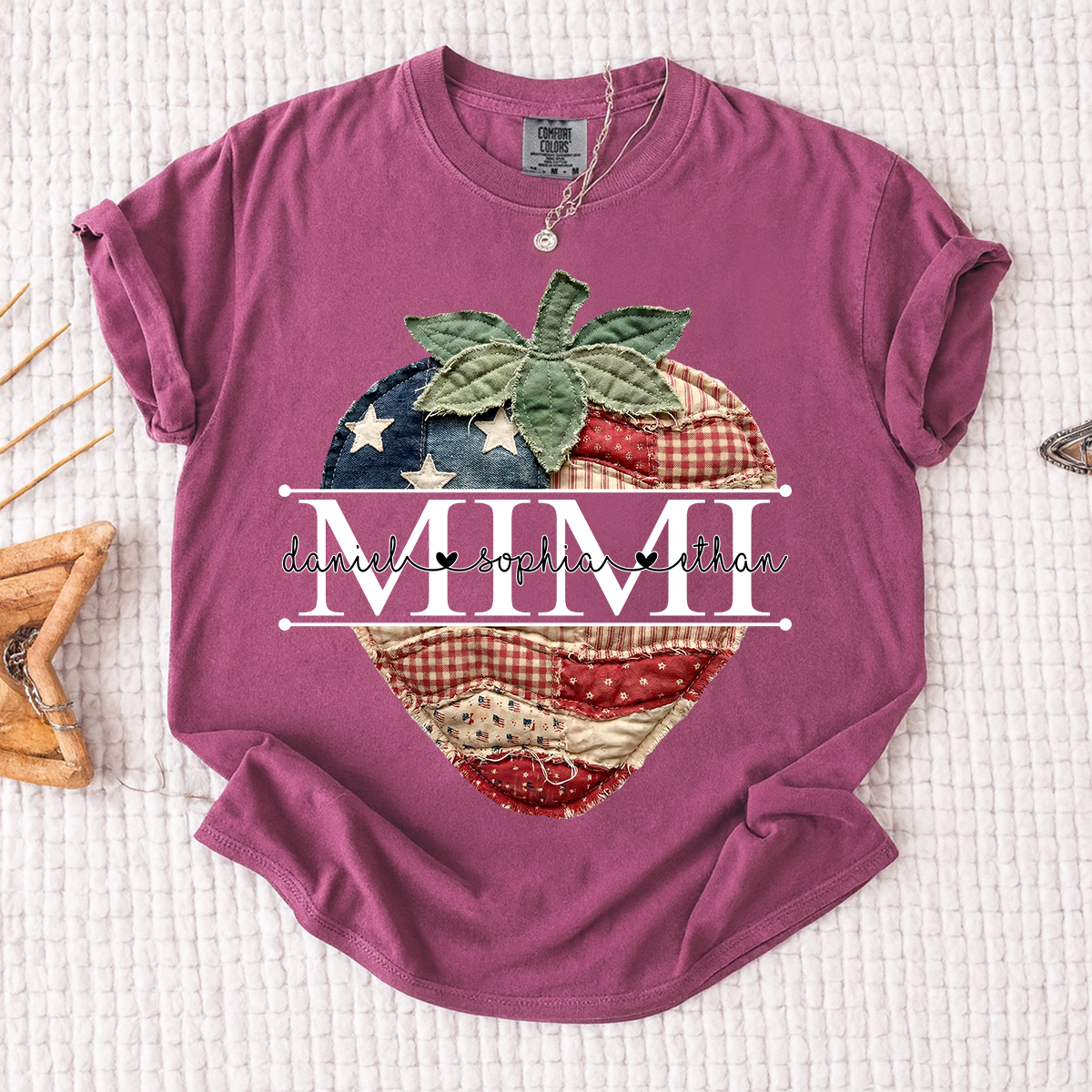 Comfort Colors® Custom Mimi Strawberry Shirt, Patriotic 4th of July Grandma Gift
