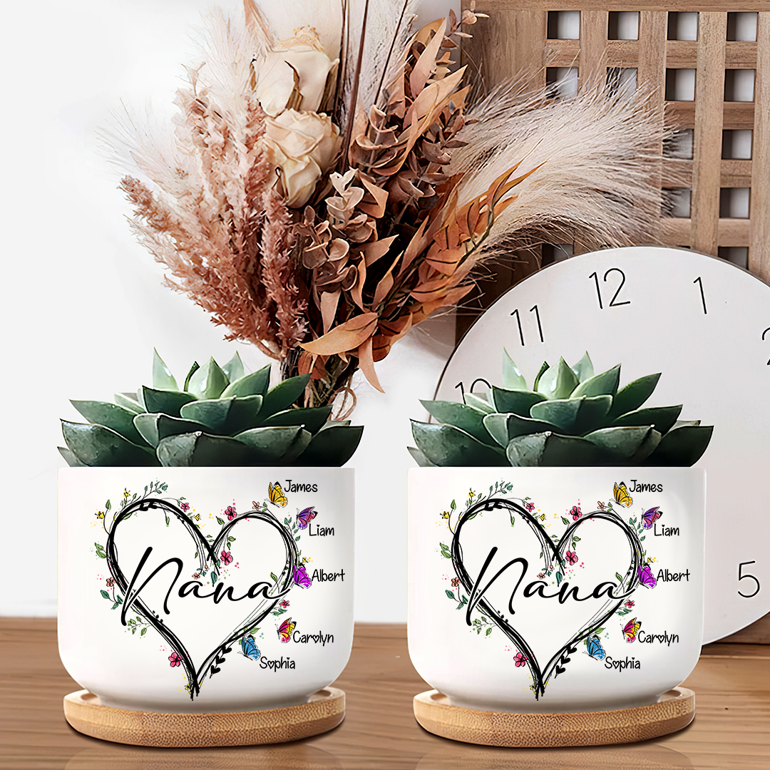 Heart Butterfly Grandma Plant Pot