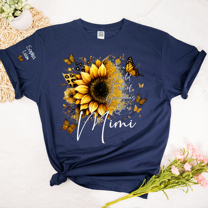In a World Full of Grandmas Be a MIMI T Shirt, Personalized with Family Names, Sunflower and Butterfly Design, Ideal Gift for Mimi