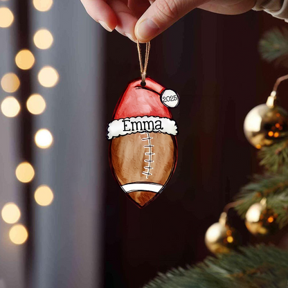 Personalized Sports Ball Ornament, Custom Christmas Tree Decoration with Name & Year 2025