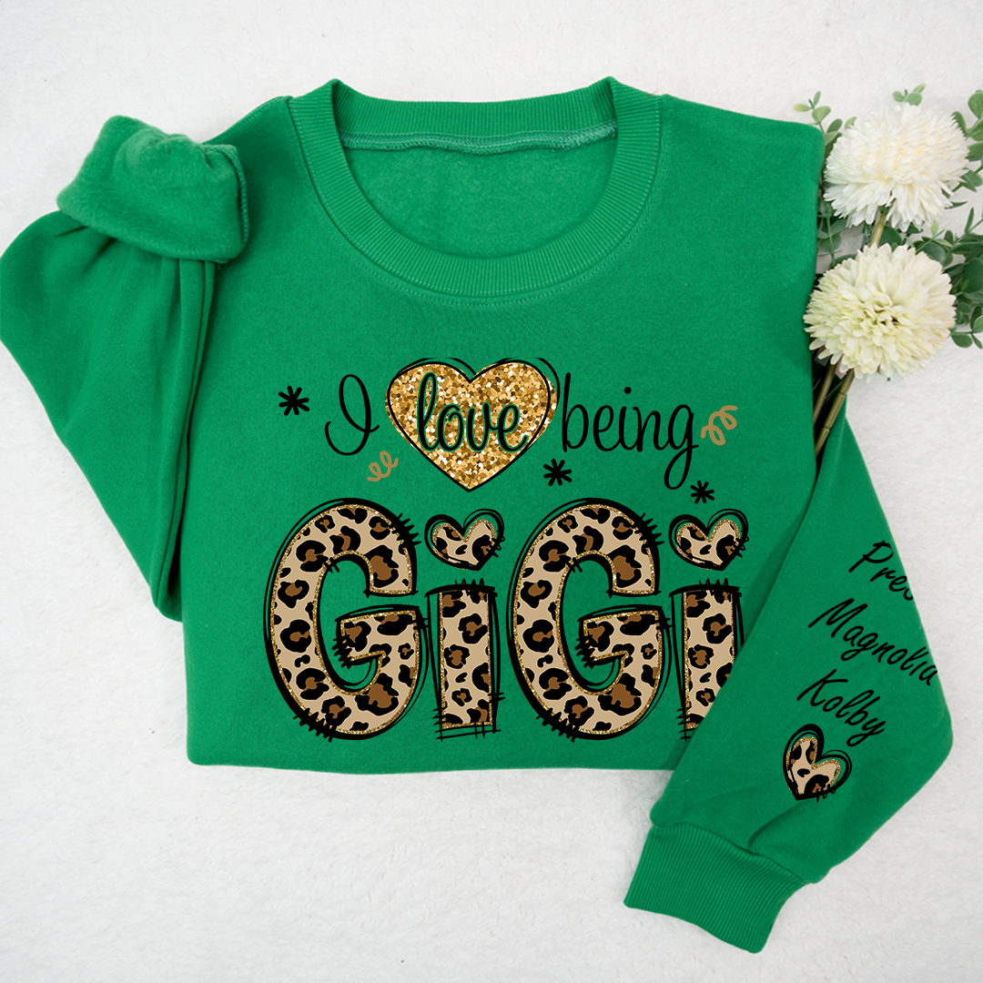 Personalized I Love Being Mimi Leopard Sweatshirt